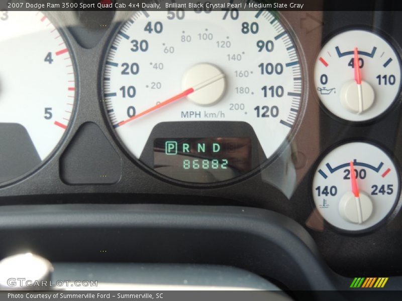 Brilliant Black Crystal Pearl / Medium Slate Gray 2007 Dodge Ram 3500 Sport Quad Cab 4x4 Dually