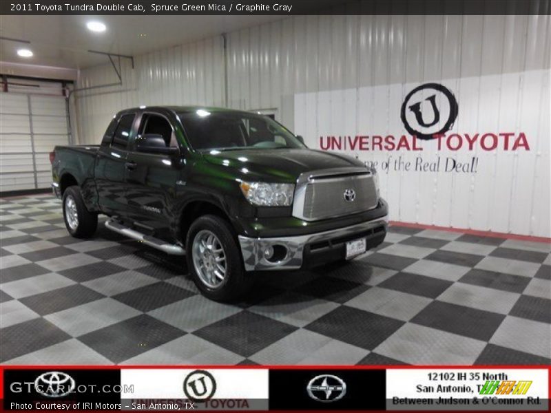 Spruce Green Mica / Graphite Gray 2011 Toyota Tundra Double Cab