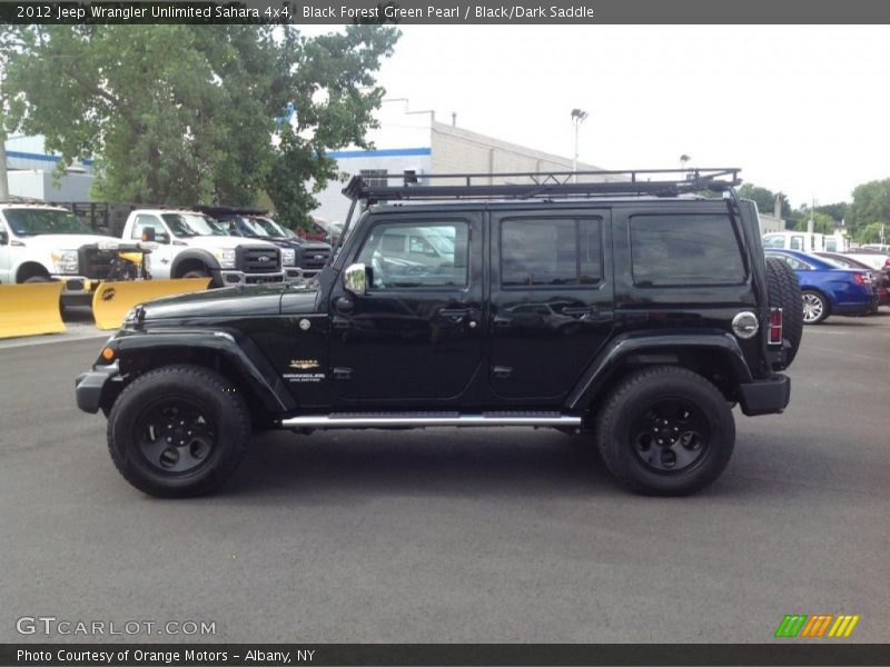 Black Forest Green Pearl / Black/Dark Saddle 2012 Jeep Wrangler Unlimited Sahara 4x4