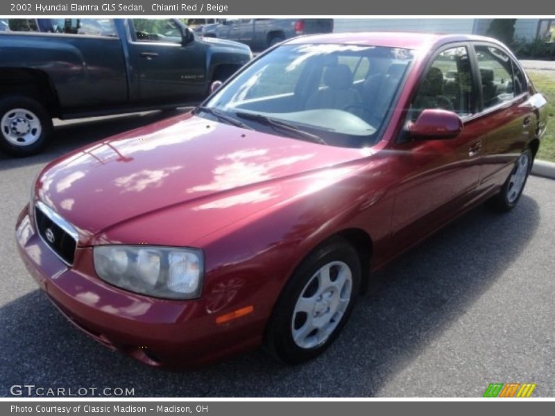 Chianti Red / Beige 2002 Hyundai Elantra GLS Sedan