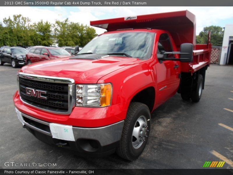 Front 3/4 View of 2013 Sierra 3500HD Regular Cab 4x4 Dump Truck