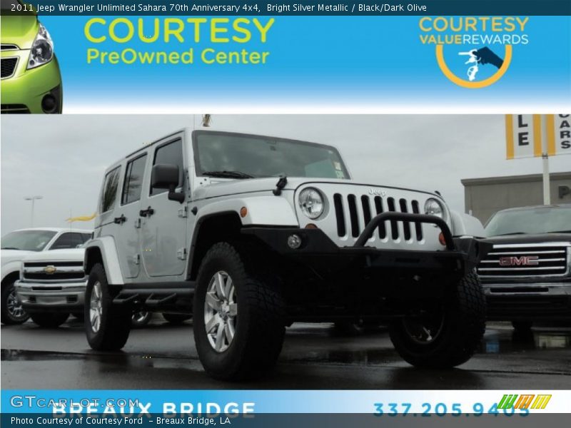 Bright Silver Metallic / Black/Dark Olive 2011 Jeep Wrangler Unlimited Sahara 70th Anniversary 4x4