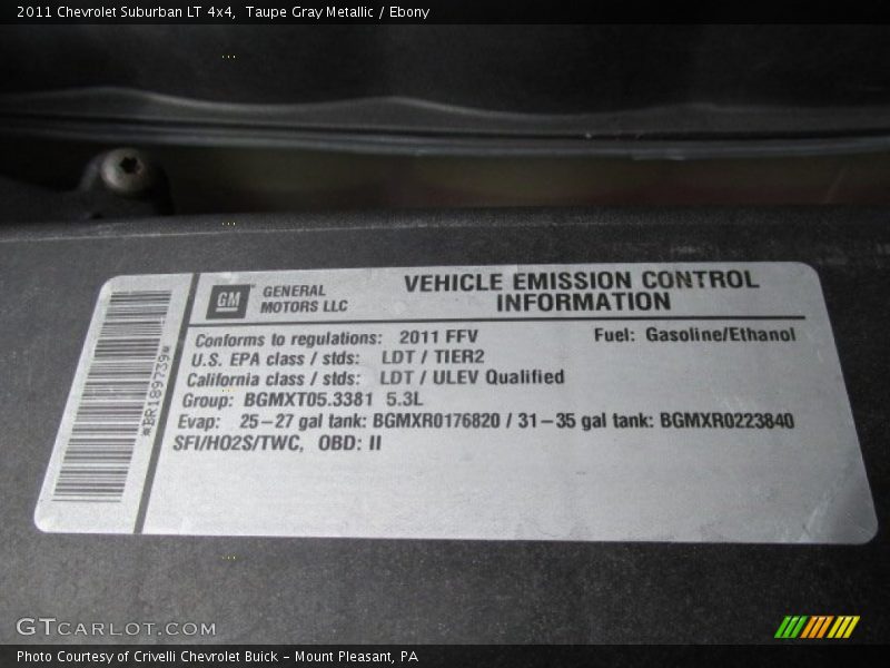 Taupe Gray Metallic / Ebony 2011 Chevrolet Suburban LT 4x4