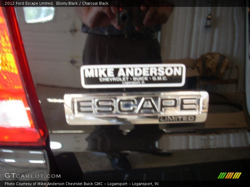 Ebony Black / Charcoal Black 2012 Ford Escape Limited
