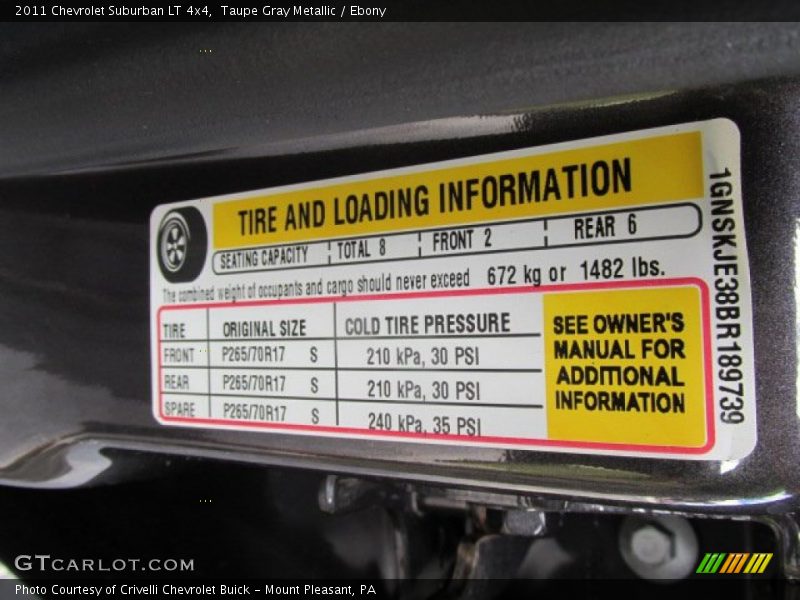 Taupe Gray Metallic / Ebony 2011 Chevrolet Suburban LT 4x4