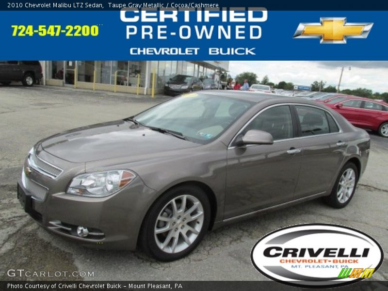 Taupe Gray Metallic / Cocoa/Cashmere 2010 Chevrolet Malibu LTZ Sedan