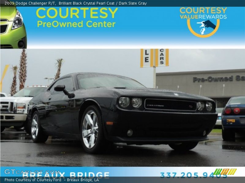 Brilliant Black Crystal Pearl Coat / Dark Slate Gray 2009 Dodge Challenger R/T