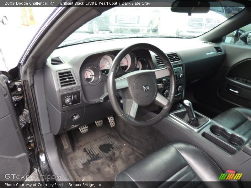Brilliant Black Crystal Pearl Coat / Dark Slate Gray 2009 Dodge Challenger R/T