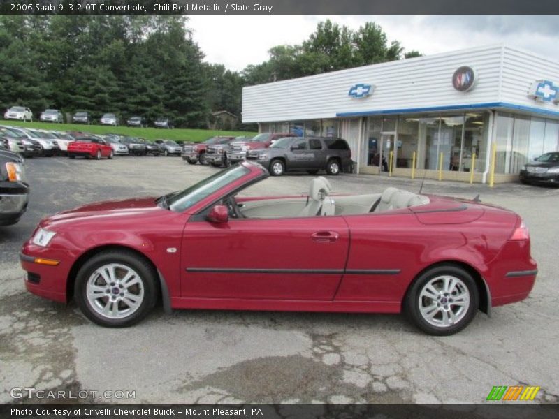 Chili Red Metallic / Slate Gray 2006 Saab 9-3 2.0T Convertible