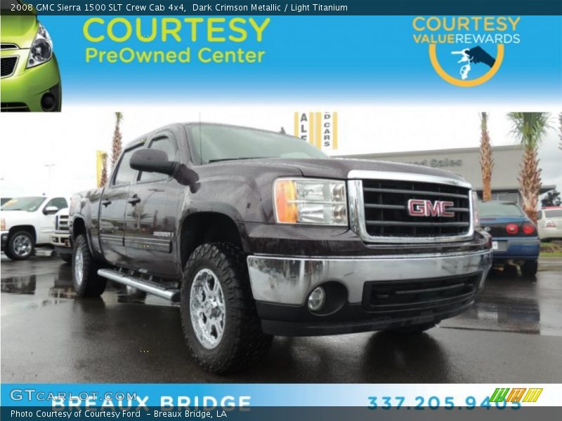 Dark Crimson Metallic / Light Titanium 2008 GMC Sierra 1500 SLT Crew Cab 4x4