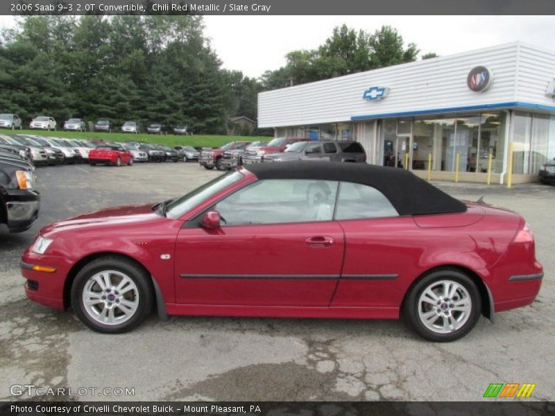 Chili Red Metallic / Slate Gray 2006 Saab 9-3 2.0T Convertible