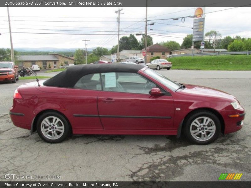 Chili Red Metallic / Slate Gray 2006 Saab 9-3 2.0T Convertible