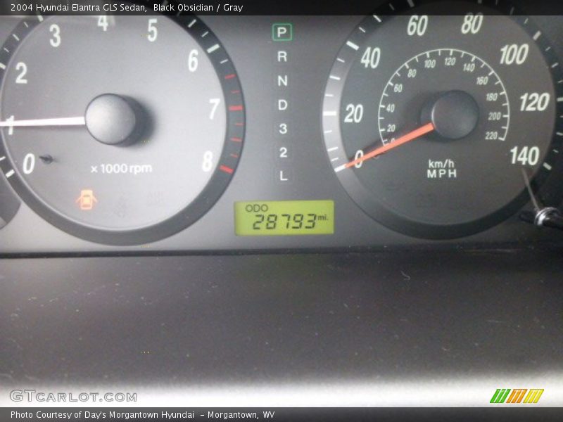 Black Obsidian / Gray 2004 Hyundai Elantra GLS Sedan