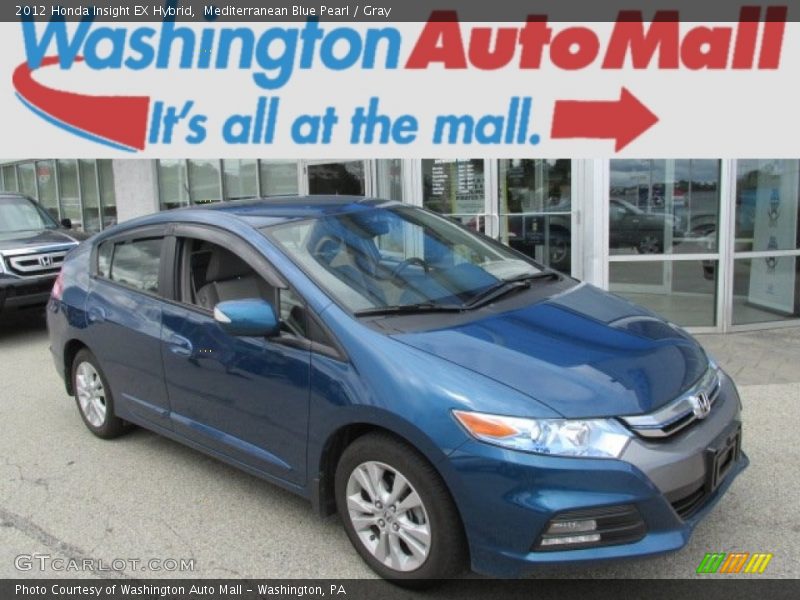 Mediterranean Blue Pearl / Gray 2012 Honda Insight EX Hybrid
