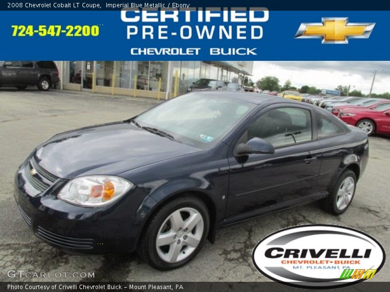 Imperial Blue Metallic / Ebony 2008 Chevrolet Cobalt LT Coupe