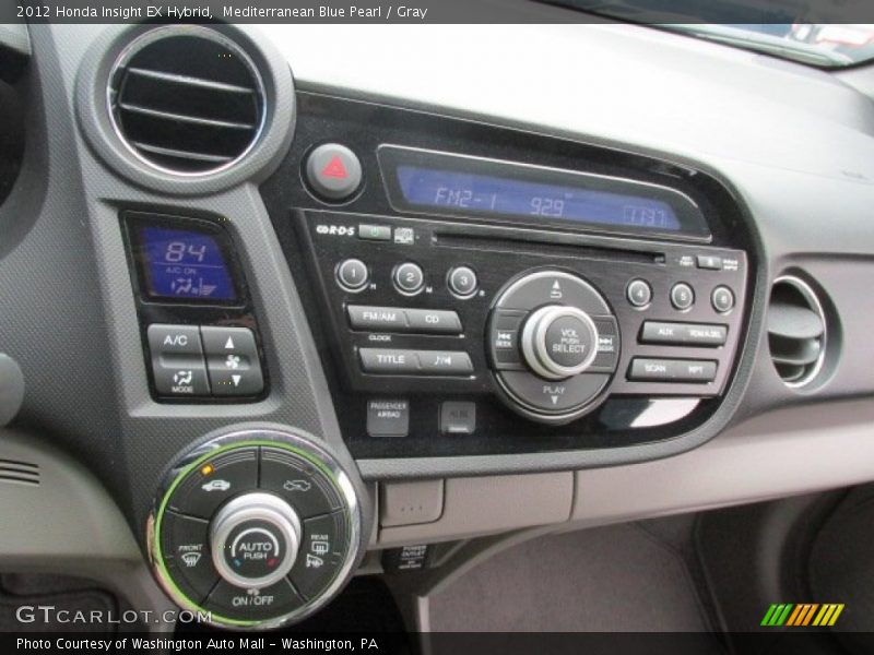 Mediterranean Blue Pearl / Gray 2012 Honda Insight EX Hybrid