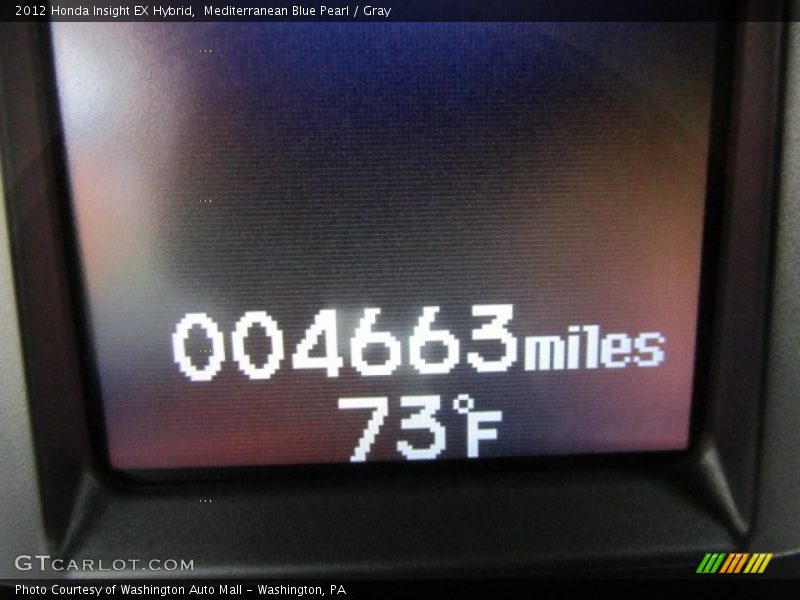 Mediterranean Blue Pearl / Gray 2012 Honda Insight EX Hybrid