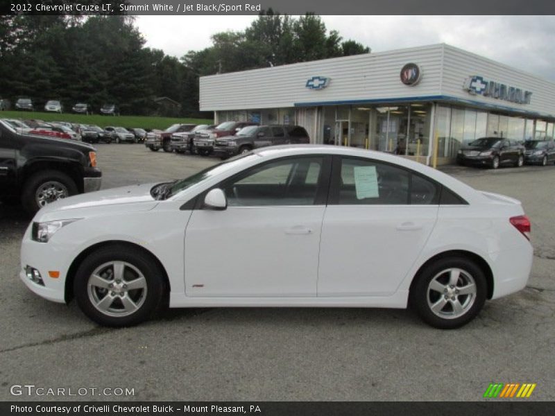 Summit White / Jet Black/Sport Red 2012 Chevrolet Cruze LT