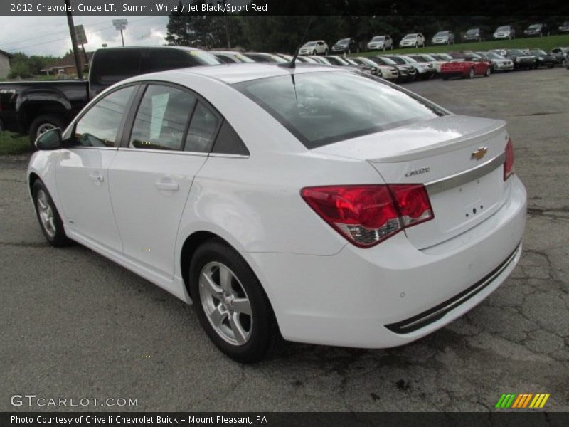 Summit White / Jet Black/Sport Red 2012 Chevrolet Cruze LT