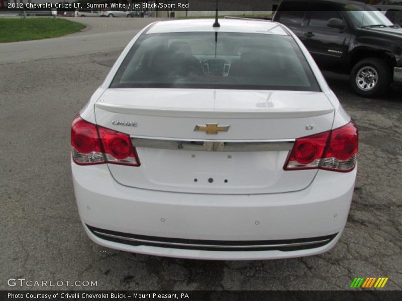 Summit White / Jet Black/Sport Red 2012 Chevrolet Cruze LT