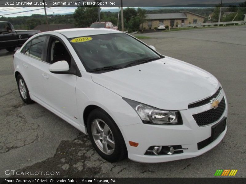 Summit White / Jet Black/Sport Red 2012 Chevrolet Cruze LT