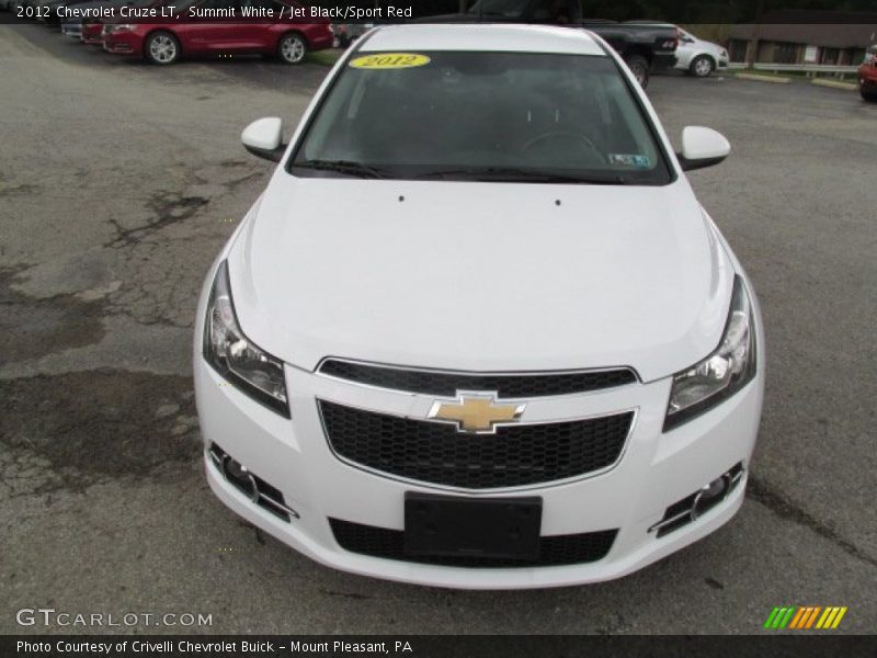 Summit White / Jet Black/Sport Red 2012 Chevrolet Cruze LT