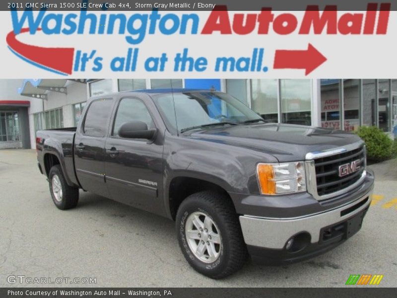 Storm Gray Metallic / Ebony 2011 GMC Sierra 1500 SLE Crew Cab 4x4