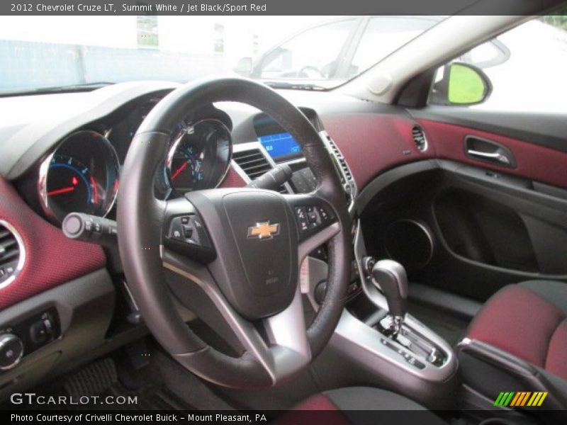Summit White / Jet Black/Sport Red 2012 Chevrolet Cruze LT
