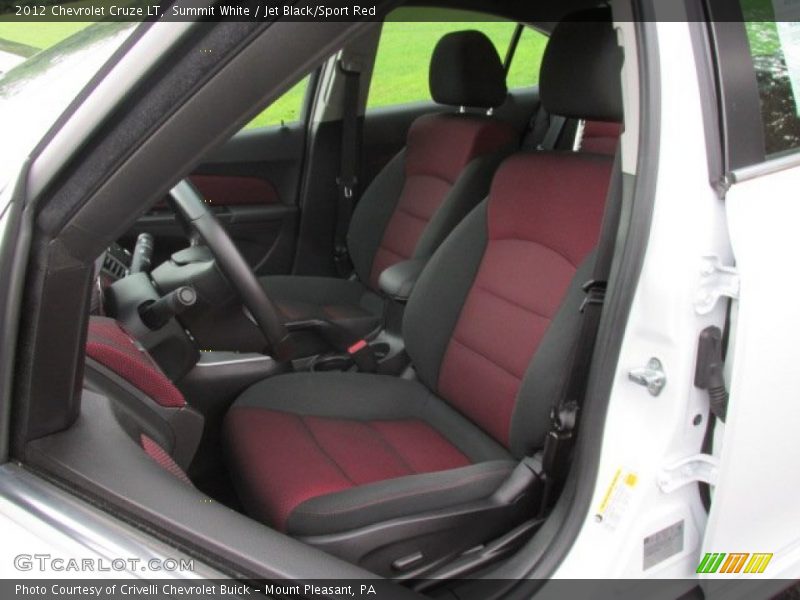 Summit White / Jet Black/Sport Red 2012 Chevrolet Cruze LT