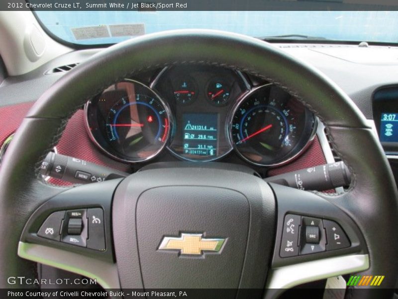 Summit White / Jet Black/Sport Red 2012 Chevrolet Cruze LT
