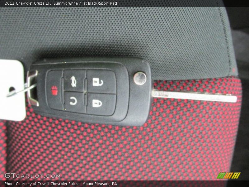Summit White / Jet Black/Sport Red 2012 Chevrolet Cruze LT
