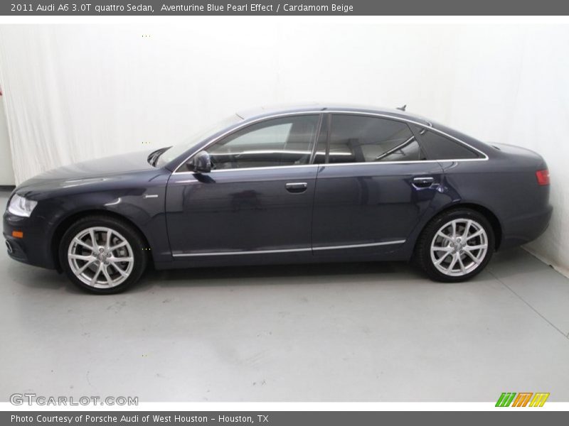 Aventurine Blue Pearl Effect / Cardamom Beige 2011 Audi A6 3.0T quattro Sedan