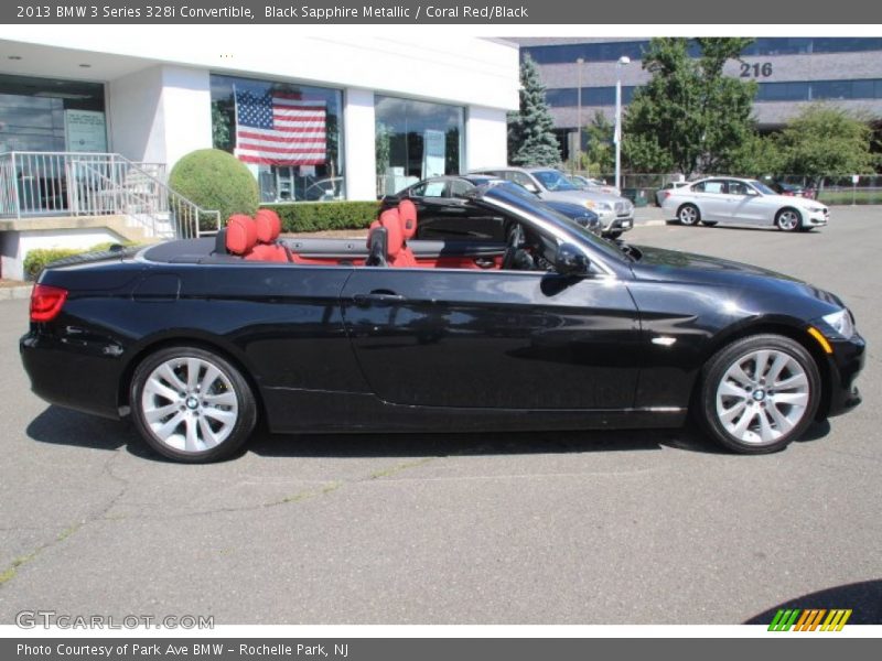 Black Sapphire Metallic / Coral Red/Black 2013 BMW 3 Series 328i Convertible