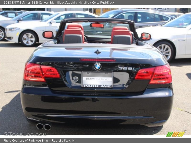 Black Sapphire Metallic / Coral Red/Black 2013 BMW 3 Series 328i Convertible