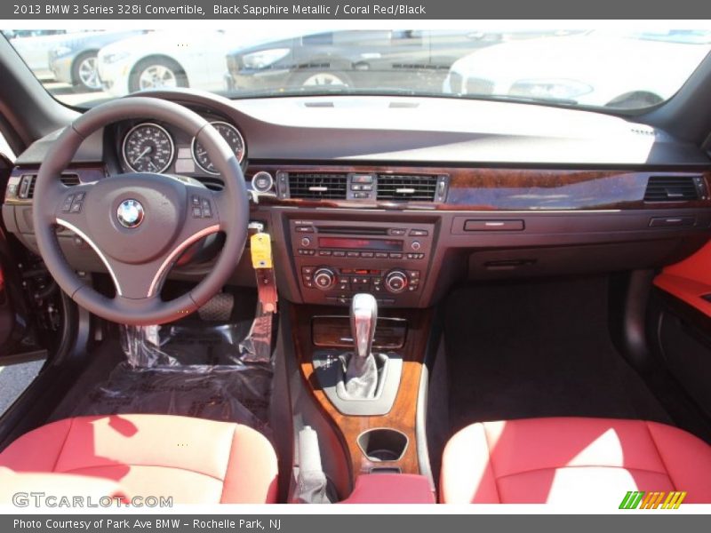 Black Sapphire Metallic / Coral Red/Black 2013 BMW 3 Series 328i Convertible