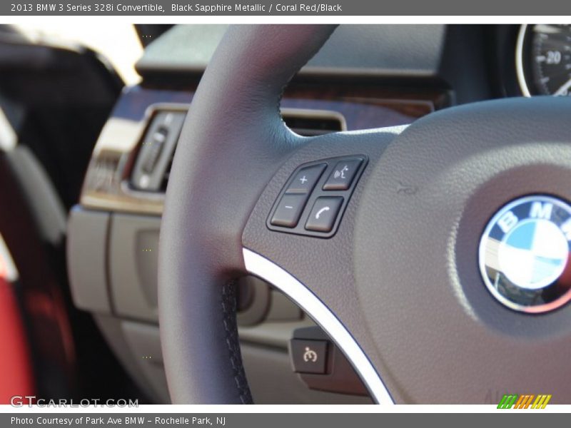 Black Sapphire Metallic / Coral Red/Black 2013 BMW 3 Series 328i Convertible