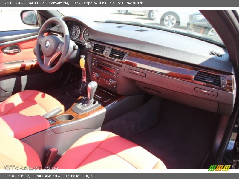 Black Sapphire Metallic / Coral Red/Black 2013 BMW 3 Series 328i Convertible