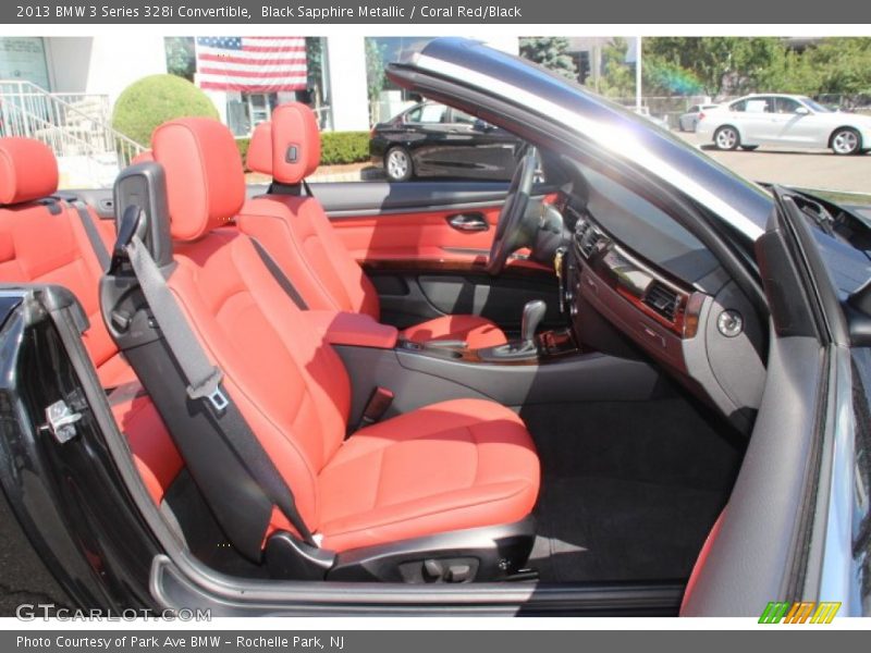 Black Sapphire Metallic / Coral Red/Black 2013 BMW 3 Series 328i Convertible