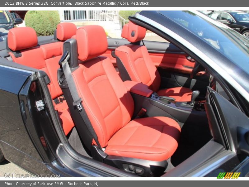 Black Sapphire Metallic / Coral Red/Black 2013 BMW 3 Series 328i Convertible