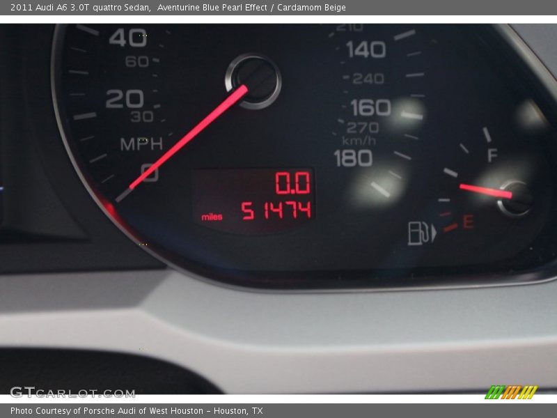 Aventurine Blue Pearl Effect / Cardamom Beige 2011 Audi A6 3.0T quattro Sedan