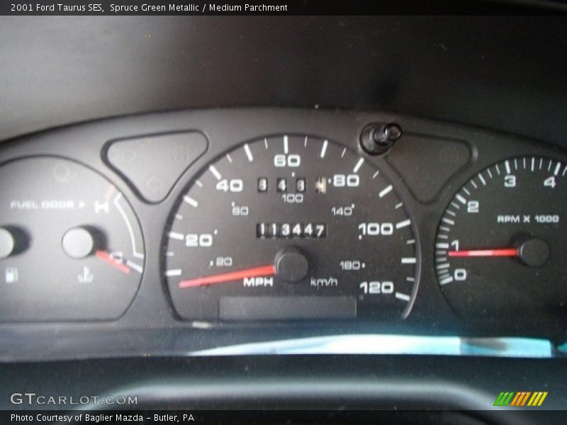 Spruce Green Metallic / Medium Parchment 2001 Ford Taurus SES