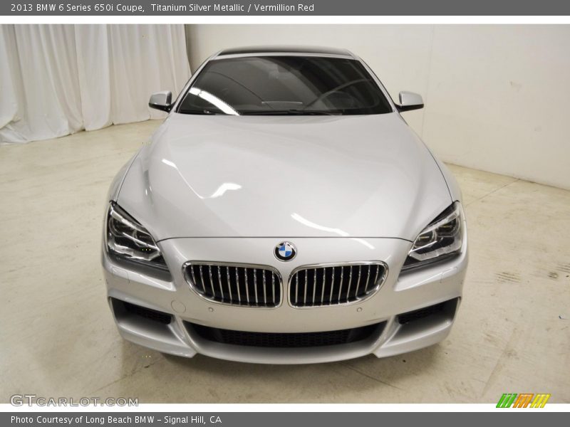 Titanium Silver Metallic / Vermillion Red 2013 BMW 6 Series 650i Coupe