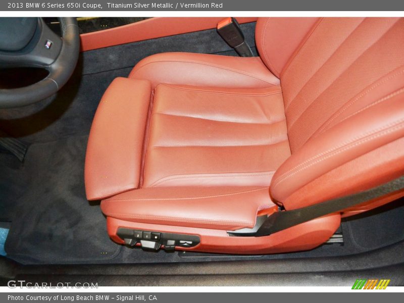 Titanium Silver Metallic / Vermillion Red 2013 BMW 6 Series 650i Coupe