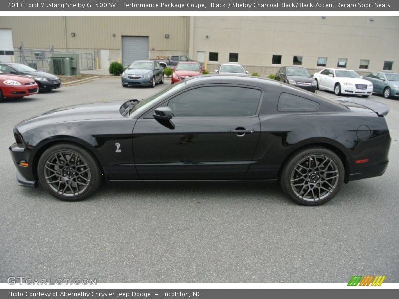 Black / Shelby Charcoal Black/Black Accent Recaro Sport Seats 2013 Ford Mustang Shelby GT500 SVT Performance Package Coupe