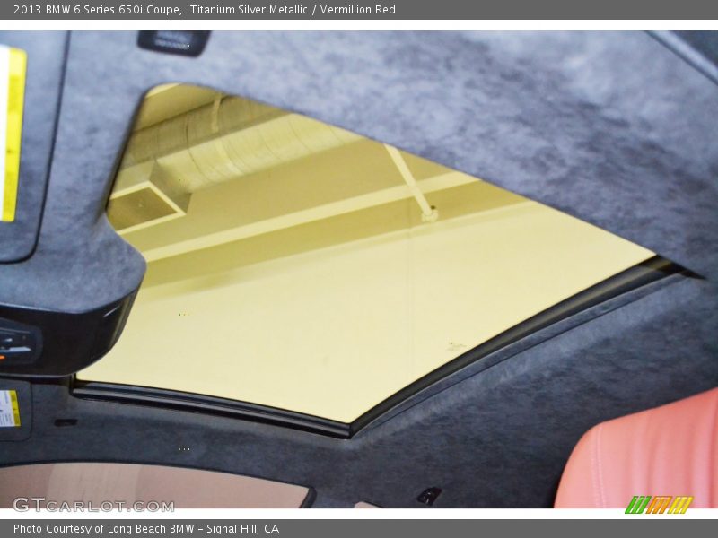 Titanium Silver Metallic / Vermillion Red 2013 BMW 6 Series 650i Coupe