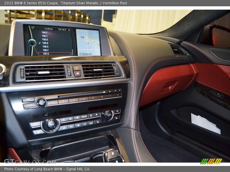 Titanium Silver Metallic / Vermillion Red 2013 BMW 6 Series 650i Coupe