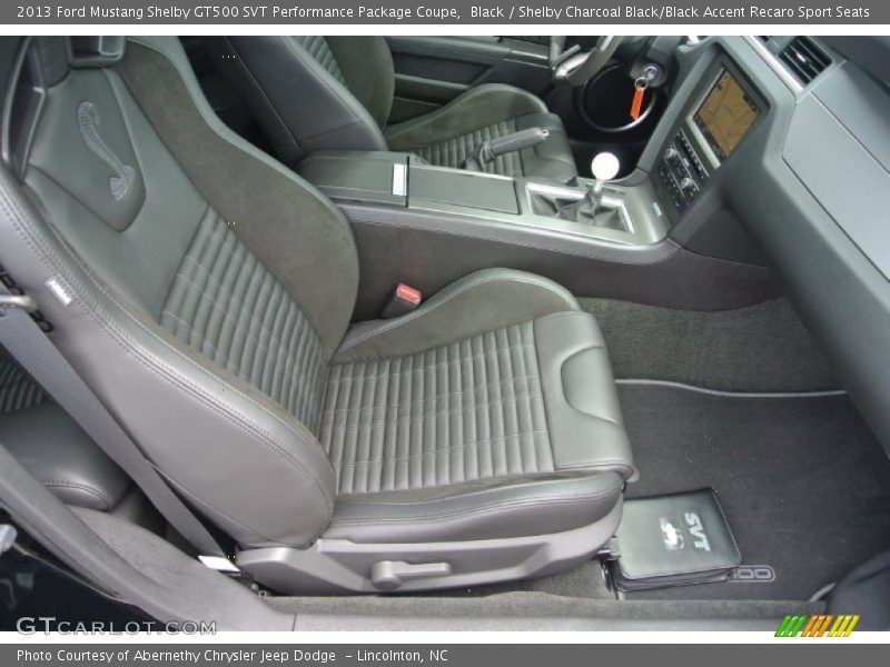 Black / Shelby Charcoal Black/Black Accent Recaro Sport Seats 2013 Ford Mustang Shelby GT500 SVT Performance Package Coupe