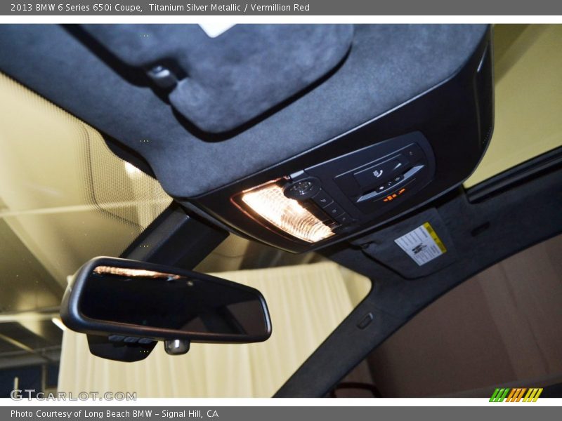 Titanium Silver Metallic / Vermillion Red 2013 BMW 6 Series 650i Coupe