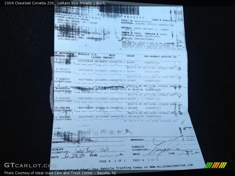 LeMans Blue Metallic / Black 2004 Chevrolet Corvette Z06