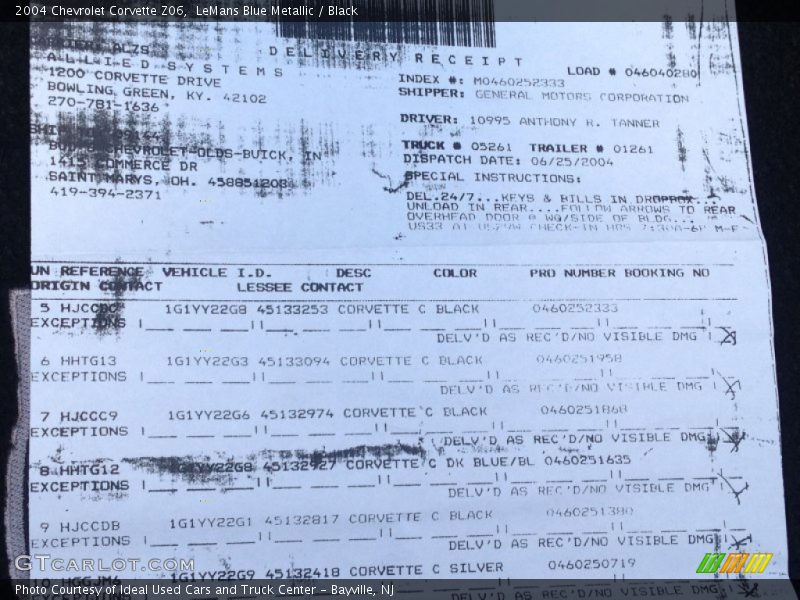 LeMans Blue Metallic / Black 2004 Chevrolet Corvette Z06